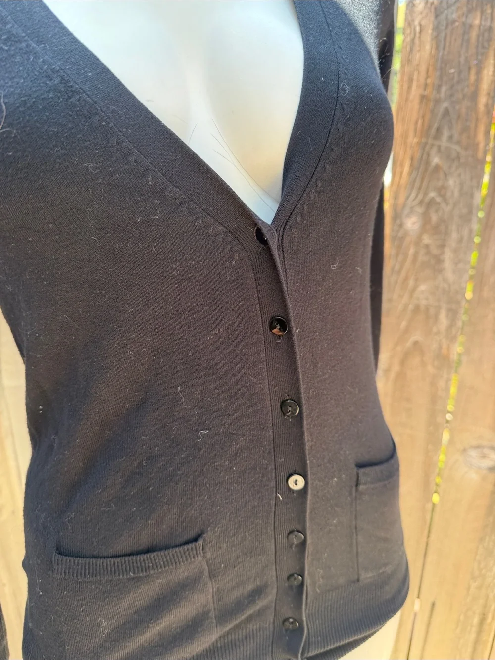 Zara Black Long-Sleeve Slim Knit Top cardigan size small